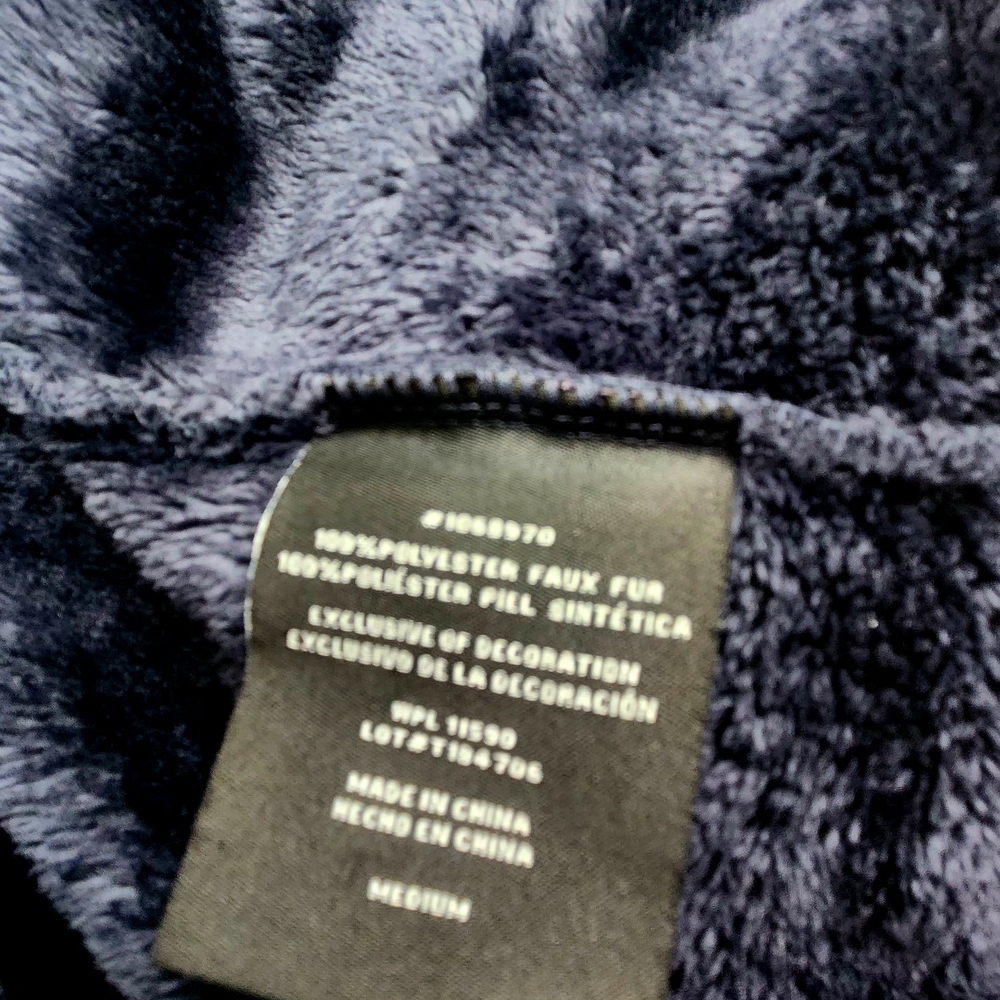 32 Degree Heat Women's Plush Faux Fur Full Zip Jacket, Navy Super Soft Sz Med - Picture 4 of 16